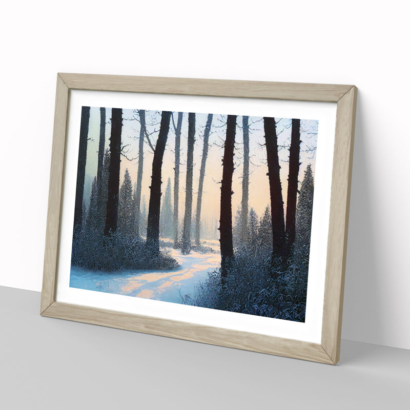 Compelling Winter Forest - Framed Print, 34cm H x 46cm W x 2cm D, Oak