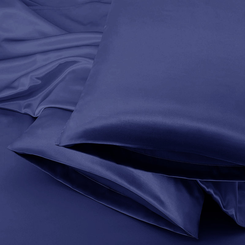 Filey Satin Pillowcase - Set of 2, Navy