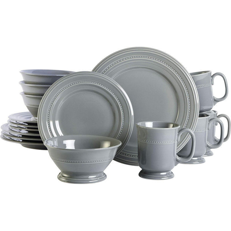 Gibson Elite Stoneware Dinnerware Set - Service for 4, Gray