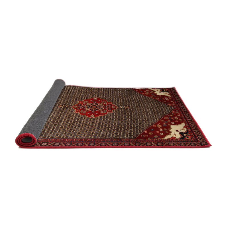 Tapis de style oriental rouge, Rond 6 pi