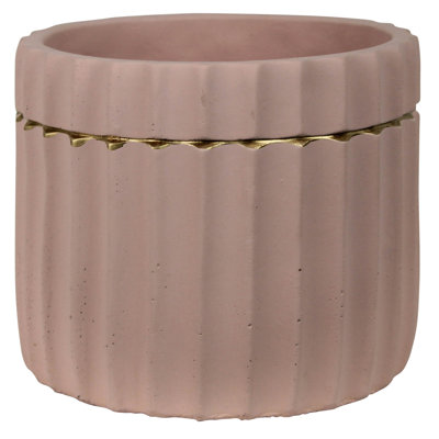Scalloped Gold Band Pot Planter