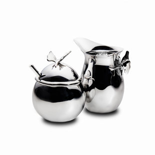 Butterfly Sugar And Creamer Set with Lid