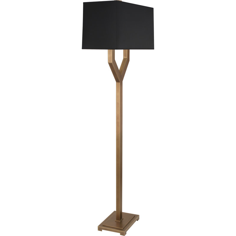 Valerie Floor Lamp, Black, Vintaged Brass