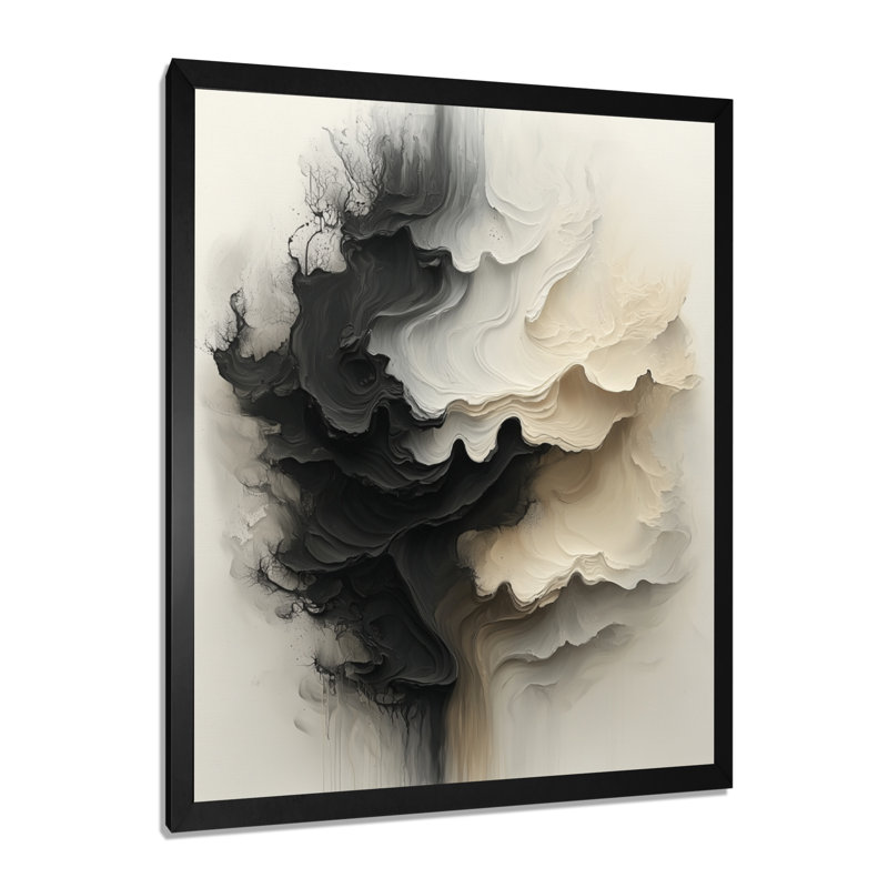 Oldsmar - Abstract Wall Decor, Framed Print without Mat, Noir, H 20 po x l 12 po