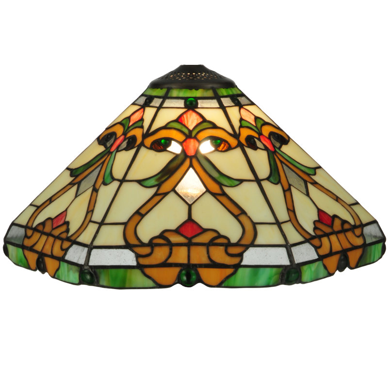 Abat-jour de 16 po de largeur Middleton, Vert / blanc / rouge / ambre