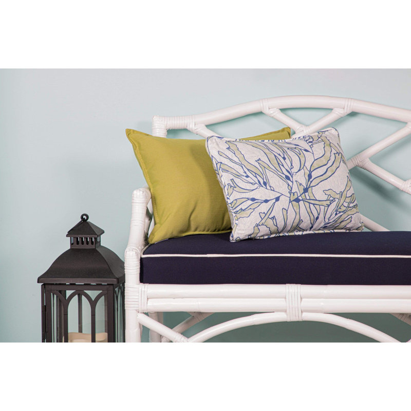 Chippendale Upholstered Bench, White