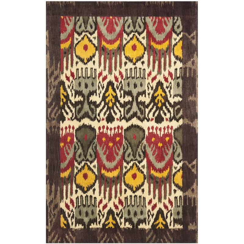 Mckinnon Ikat Wool Hand Woven Area Rug, Rectangle 152 x 244 cm