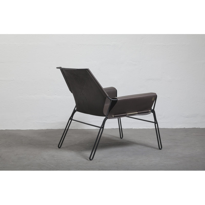 Perfidia Leather Lounge Chair, Brown Genuine Leather