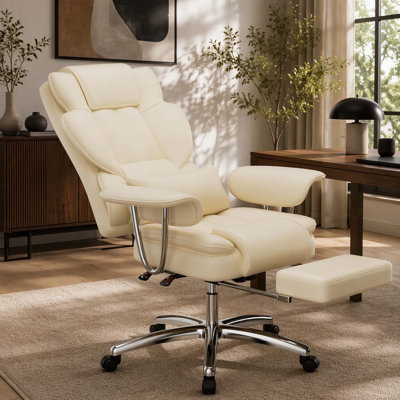 Fauteuil de bureau Big et Tall avec repose-pieds, siège de bureau inclinable ergonomique