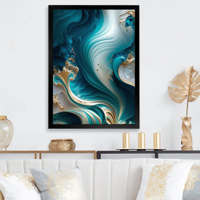 Abstract Geode Turquoise III - Abstract Marble Wall Art