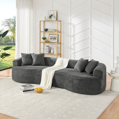 Canapé modulaire courbé 4 places Modern Cloud, canapé de salon à compression minimaliste, sans assemblage, chenille