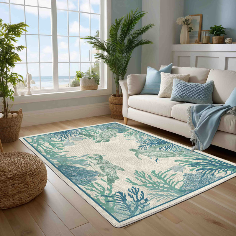 Tapis corail Guy Harvey, Rectangle 3 pi 10 po x 5 pi 4 po