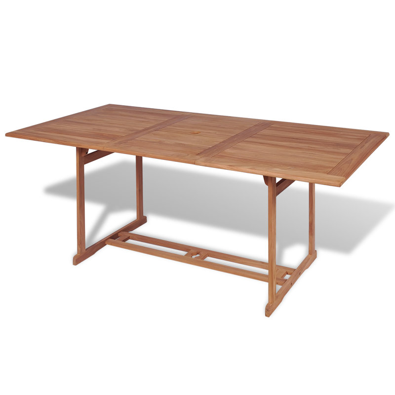 Rosalee Rectangular Outdoor Dining Table With Umbrella Hole , cm W 90cm cm D, H75 x W90 x L180cm