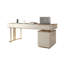 Bureau d'écriture rectangulaire en pierre frittée 70,87 "à 70 tiroirs, beige-129187502