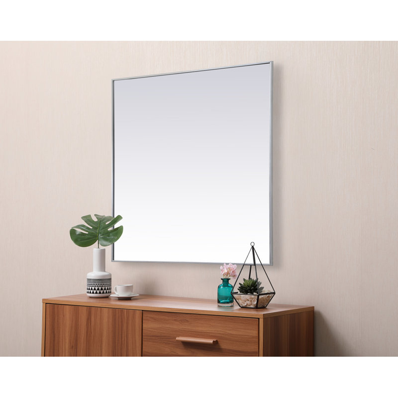 Miroir d'appoint Valparaiso, 48 po x 48 po , Argent