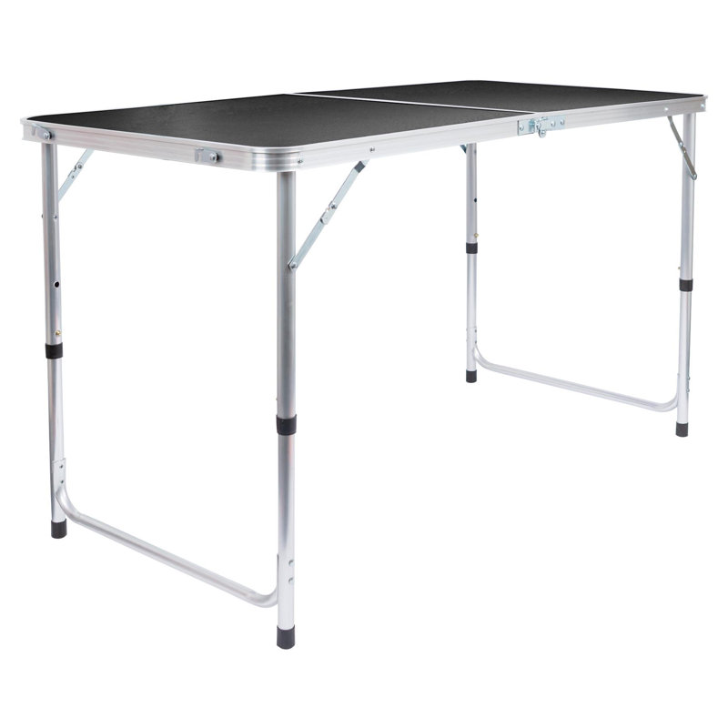 120cm Rectangular Adjustable Folding Table, Black