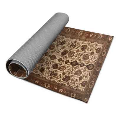 Tapis d'intérieur et d'extérieur brun Persian