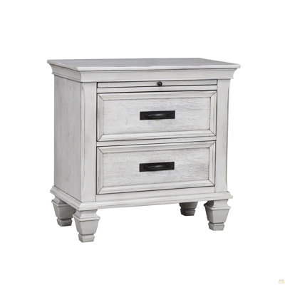 MDF Nightstand With 2 Drawers