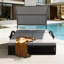 Lit de jour avec structure en acier Cadeo 72,83 "avec coussins, table d'appoint cachée-234856193