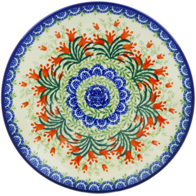 Assiette cramoisie en poterie 8 po Crimson Bells