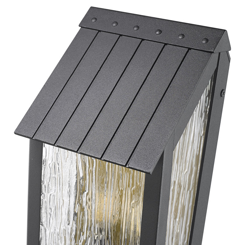 Applique murale d'extérieur Point - noir et laiton, Deux lumières, H 13,5 po x l 6 po x P 5,5 po