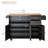 Rolling Kitchen Island With Drop-leaf Table And Locking Wheels, Combination Storage Drawers And Cabinet, Space-saving Center For Small Kitchens, Minimalist Design