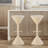 Chronos 29.75" Modern Sculptural Hourglass Backless Metal Bar Stool, Almond Solid Iron Bar Chair with Footrest for Kitchen Island & Home Bar-703324332
