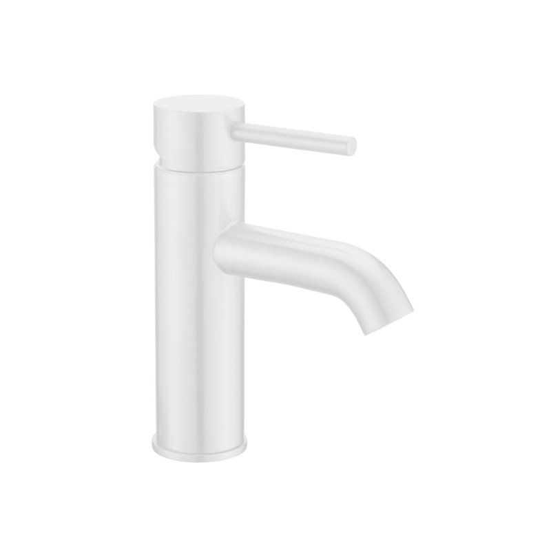 Robinet de salle de bain à un trou, Blanc mat