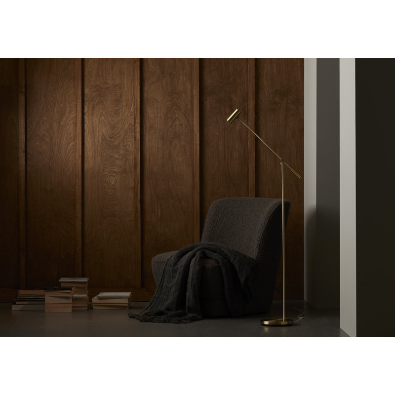 Cato 134cm Task Floor Lamp, Polished Brass