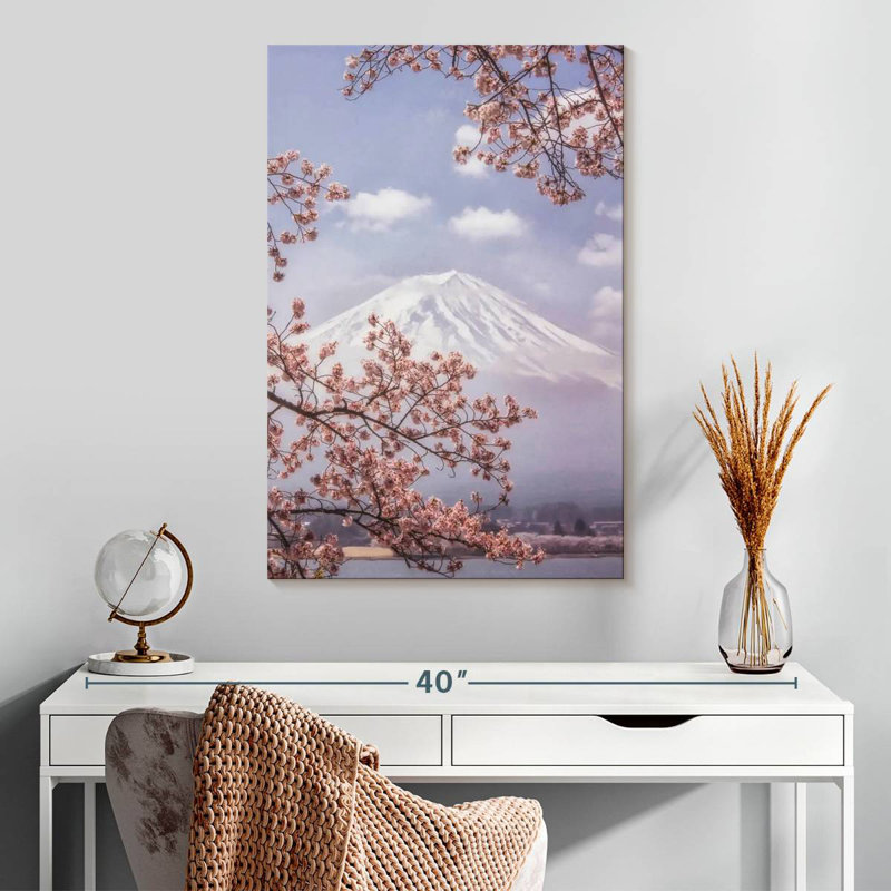 Alvord Mt. Fuji dans les cerisiers en fleurs, H 30 po x l 20 po