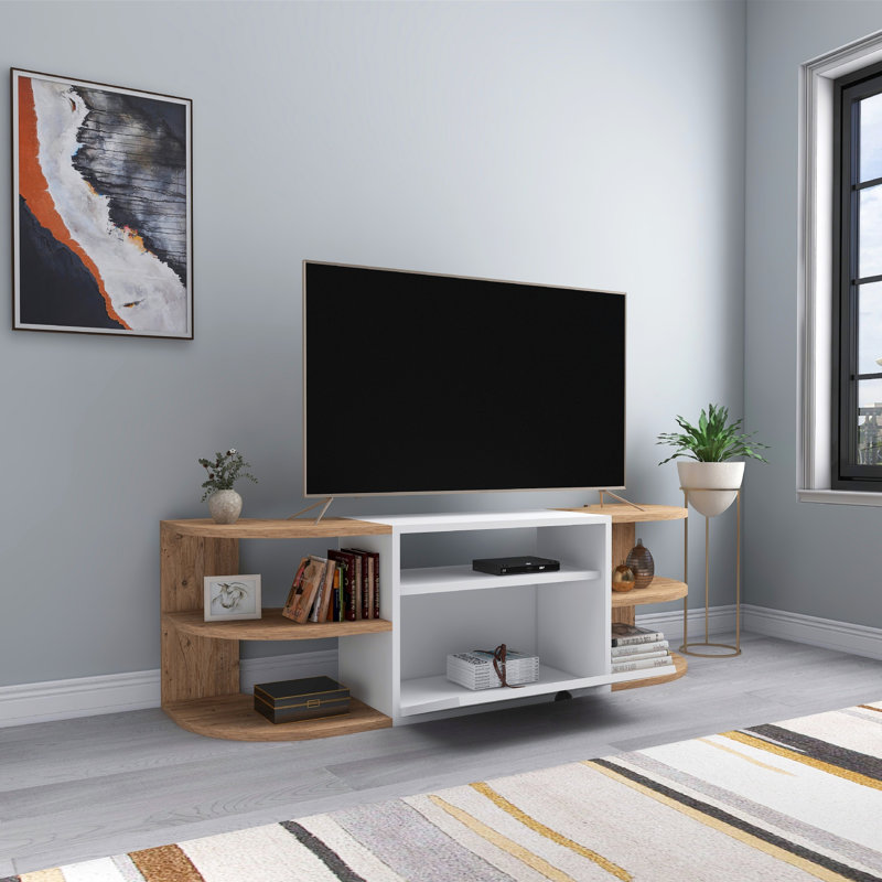 TV Stand for TVs up to 60", Atlantic Pine/White