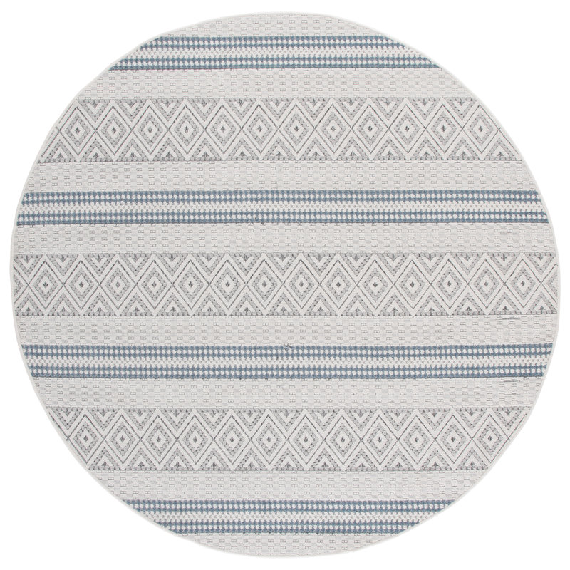 Veranda Performance Geometric Indoor Rug, Round 6'7"