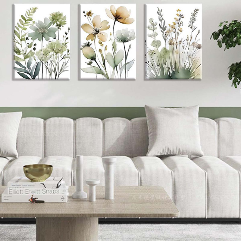 3 Piece Wrapped Canvas Print, 40 cm H x 90 cm W