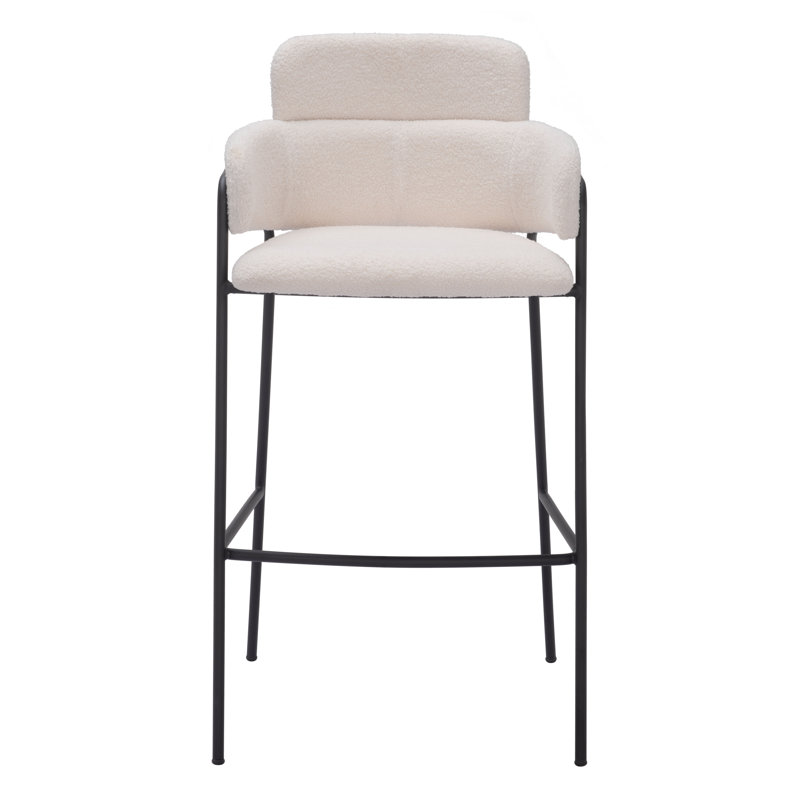 Tabouret de bar et de comptoir Kidman, Crème, crème, Tabouret de bar (siège d'une hauteur de 29,9 po)
