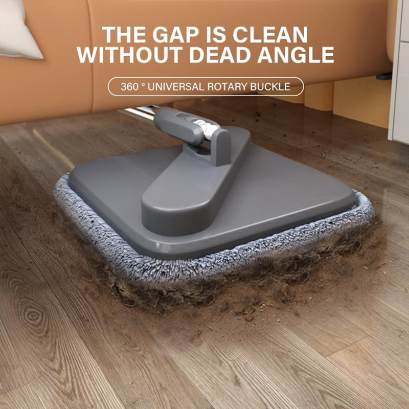 Spin Mop And Bucket System, Includes Dual Compartment Mop Bucket With Thick Washable Microfiber Pads For Home Cleaning (Mop Set)