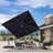 10' Square Lighted Cantilever Swivel Umbrella with Solar Powered LED Swivel and Base-67120589