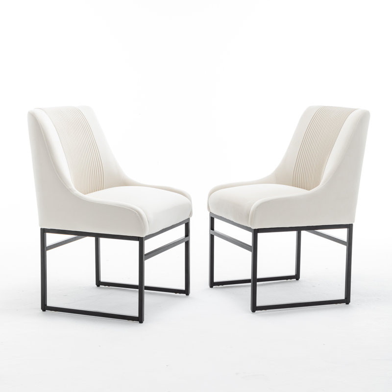 Chaise d'appoint en velours Seymore, Beige