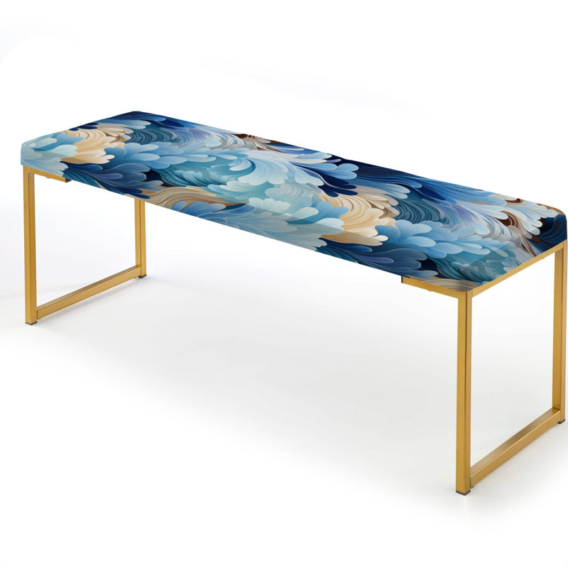 Banc rembourré Nautical Allure Paisley VI - Paisley, Blue And White Abstract Essence Of Zen