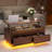 Aviad Lift Top Coffee Table with Multifunctional RGB LED Lights, Hidden Compartment and Drawers-227651394