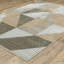 Tapis beige / gris à motif géométrique industriel Eidan-1680065449