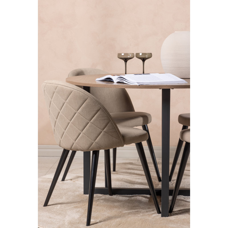 Amher 4 - Person Dining Set, Beige, Beige