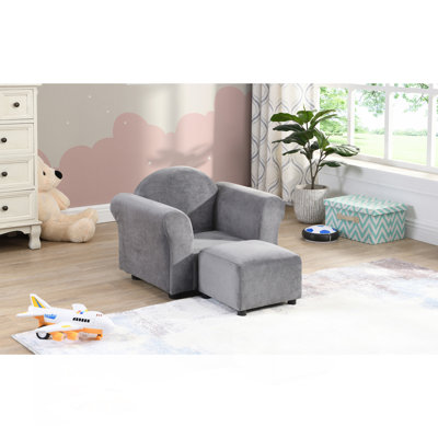 Kids  Chair, Kids Upholstered Couch with ottoman