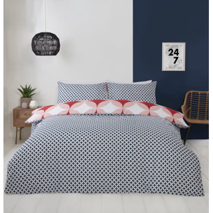 Blue Yellow Reversible Duvet Cover Set