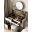 Élégance votre coiffeuse de maquillage multifonctionnelle de luxe Glam Daily Light | Rangement superposé + miroir intelligent + petit - compatible avec l'espace | Coiffeuse