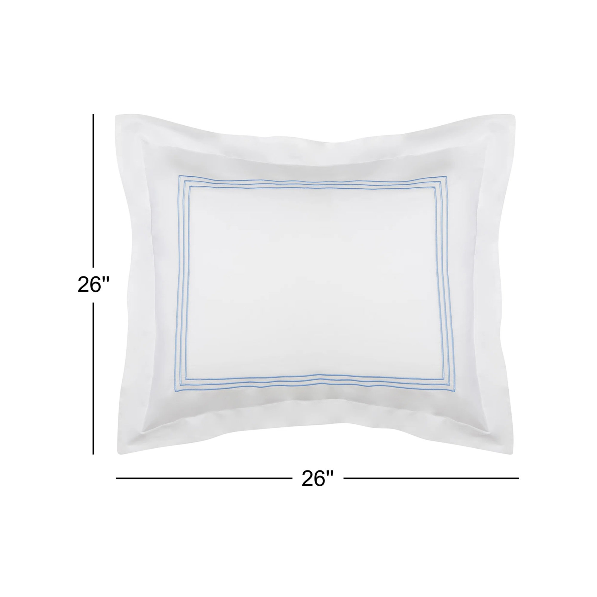 Norma Cotton Blend Pillow Sham, Blue, Standard