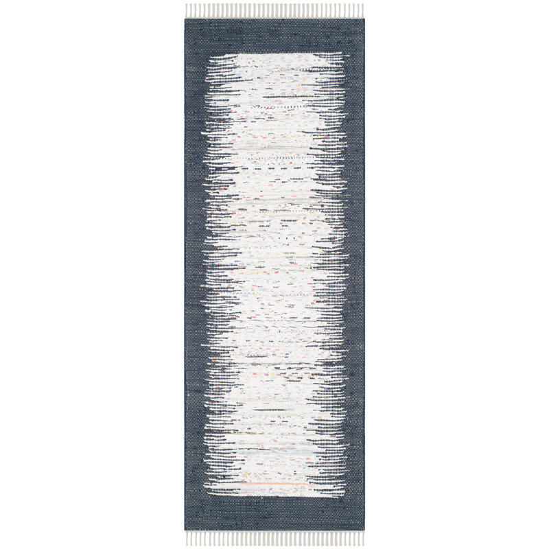 Tapis en coton tissé à la main Orwell, Tapis de couloir 2 pi 3 po x 7 pi