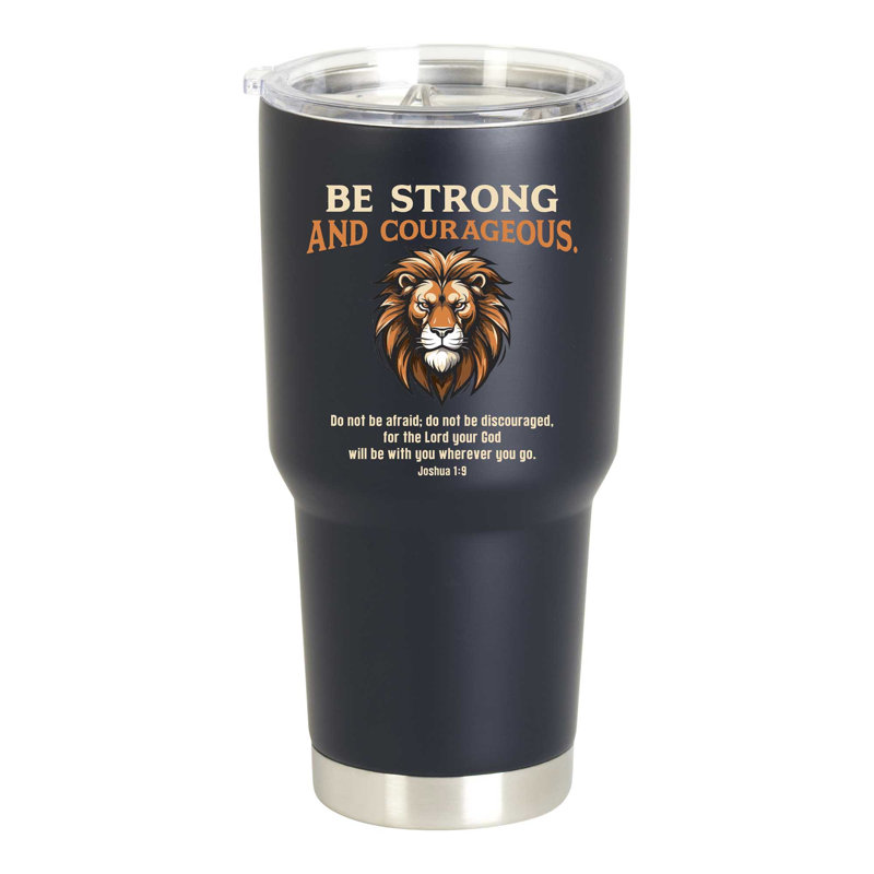 Verre à bosse Lion Be Strong Courageous - noir