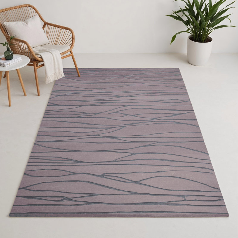 Tapis beige abstrait intérieur et extérieur, Rectangle 5 pi x 7 pi