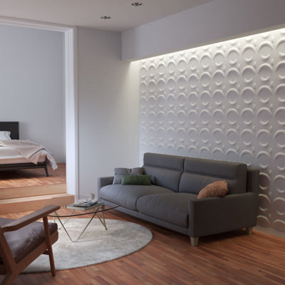 11 7/8""H X 11 7/8""W Seville Endurawall Decorative 3D Wall Panel Covers 9.79 Sq. Ft. (10/PK) -  PCI Enterprises, WP12X12SEWH-CASE-10