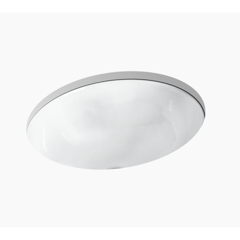 KOHLER Sartorial Herringbone Caxton, ARTIST EDITIONS Oval Undermount Bathroom Sink, White